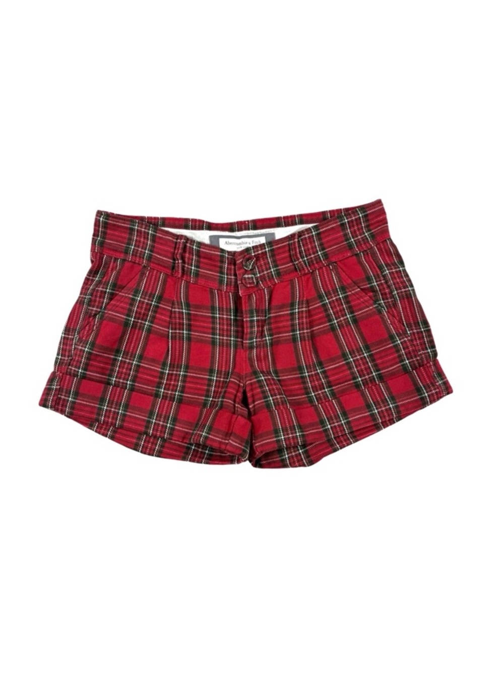 Abercrombie & Fitch Vintage Y2K Red Plaid Low Rise Shorts